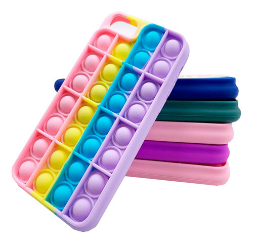 Silicone toys Nc New Case Funda POP IT TOYS de primera calidad con diseño 12/12 pro (3 moradas) para Apple 7 8 x 11 12 max plus pro de 1 unidad