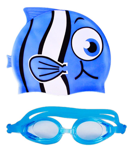 Kit natação infantil de peixinho azul