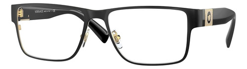 Versace Ve 1274 1436 Gafas Rectangulares De Metal Negro 55mm