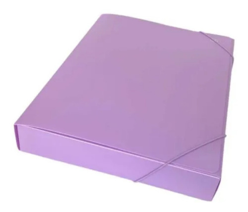 Caja Archivo Plastica Oficio 2,5cm Elastico 5 Colores Pastel