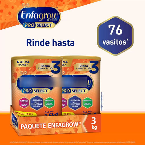 Alimento Lácteo Enfagrow Etapa 3 2latas De 1.5 Kg Natural