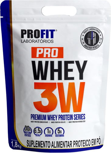 Whey Protein Isolado Concentrado 3w Premium 1,8kg - Profit Sabor Chocolate