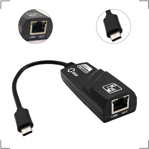 Imagem 5 de 6 de Cabo Adaptador Usb Tipo-c Para Rj45 Ethernet