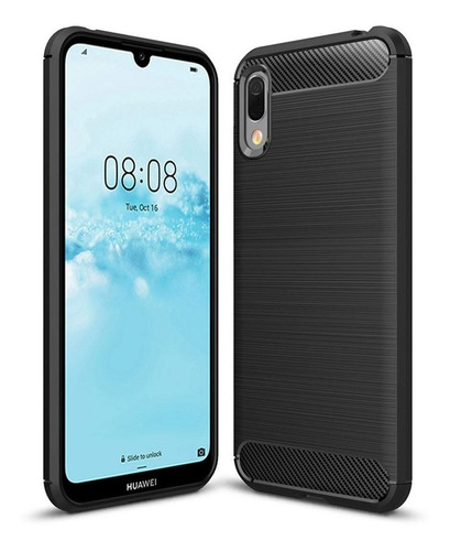 Estuche Textura Carbon Fiber Huawei Y6 2019