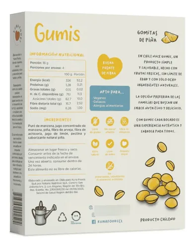 Kuna Foods Gumis Sabor Piña 64 G