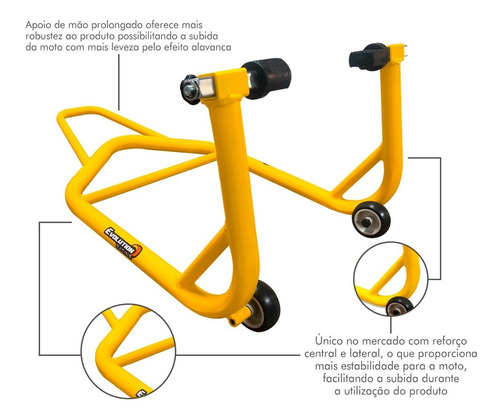 Imagem 8 de 10 de Cavalete Universal Traseiro Moto Nxr Bros 160 Xre 190 300