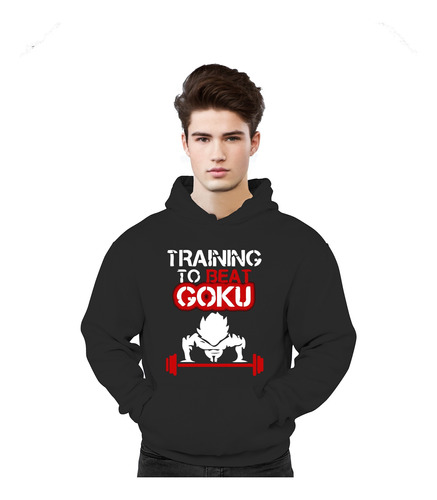 Poleron Diseño Training To Beat Gym Entrenamiento Anime Manga Gym Hombre