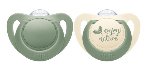 Chupete Nuk Silicona For Nature X2 0 A 6 Meses Verde Mate