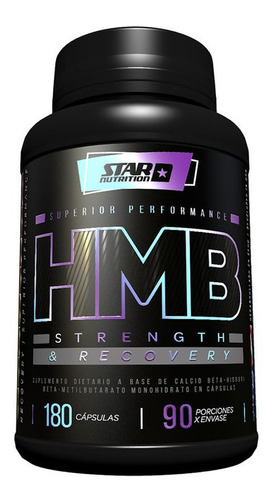 Star Nutrition Hmb Calcio Hidroxy Beta Metilbutarato 180 Cap Sabor Sin sabor