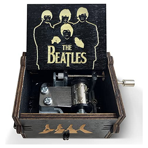 The Beatles Gifts-caja De Música De Madera Vintage Gra...