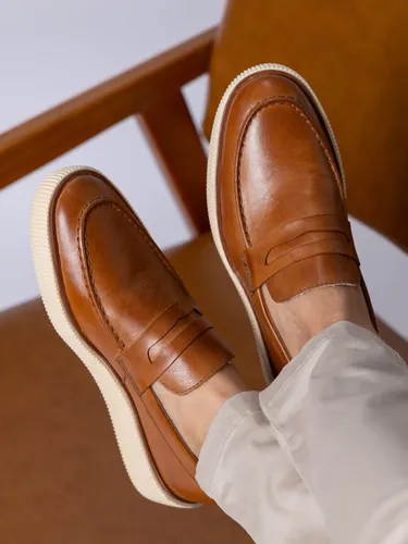 Sapato Social Mocassim Masculino Em Couro Confortável Adulto