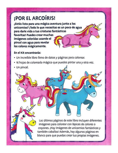 Imagen 4 de 5 de Libro Agua Mágica Coloreando Unicornios!