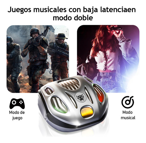 Audífonos Inalámbricos Bt Transformers Tf-t35 In-ear Led Color Plateado,para juegos con cancelación pasiva del ruido, sonido de alta fidelidad HD y baja latencia