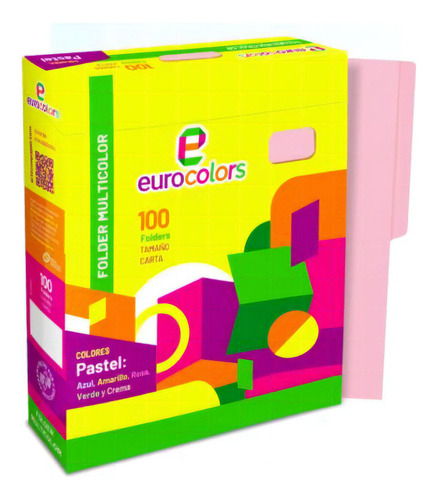 Folder Mapasa Multicolor Pu0034 Carta Rosa Pastel Con 100pz