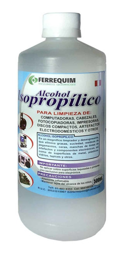 Alcohol Isopropílico 500ml Ferrequim