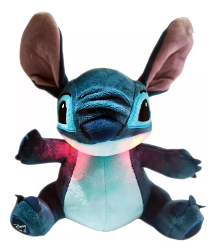Boneco de Pelúcia Lilo e Stitch com Luzes na Bochecha 22cm Disney Pantior Azul