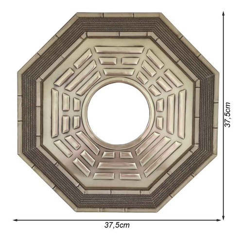 Baguá Grande Posterior Feng Shui Com Espelho Convexo 37cm