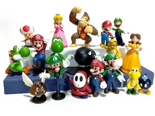 Set 18 Figuras Muñecos Mario Bros Luigi Yoshi Toad Donkey