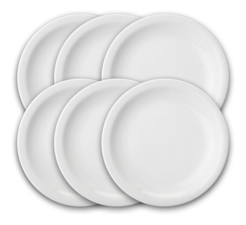 Set X 36 Plato Postre Porcelana Blanca Schmidt 19 Cm