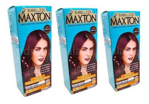 Tinta De Cabelo Maxton Embelleze 5.26 Marsala Escuro 3 Unid