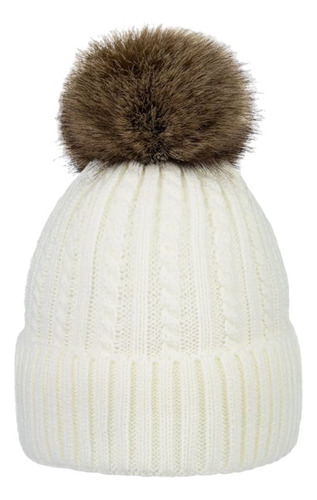 Gorro + Guantes Invierno Gorro Dama Tejido Pompón Invierno