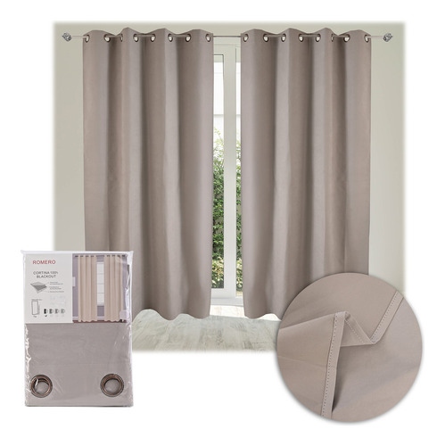 Cortinas 100% Blackout Largas 140x230cm Tres Capas Hogar Arena