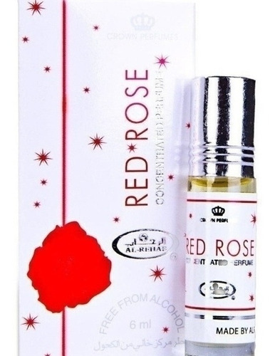 1x Red Rose Perfume Árabe Al Rehab Roll On 6 Ml Original 