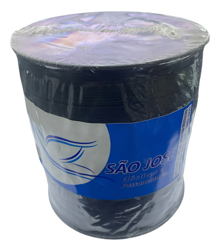Elastico São José Pigeon 18 Preto 11mm C/ 100 Metros Desenho Do Tecido Liso