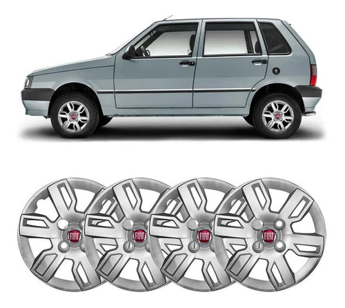 Jogo Calota Fiat Uno Way 2012 2013 2014 2015 Aro 13