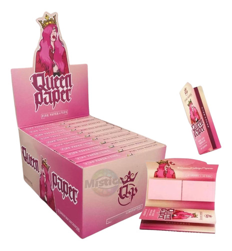 Caja 20 Libritos Queen Paper Rosado + Boquilla 1 1/4