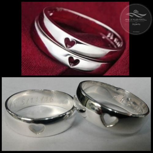 Aros De Matrimonio En Plata Ley 950 Modelos Corazón Calados