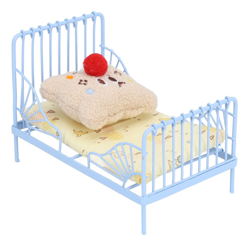 Cama Metálica Doll House 1:12 Con Estructura En Miniatura, B