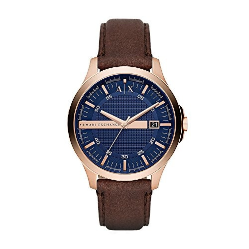 A | Cuero De Brown Ax2172 X Armani Exchange Reloj De Los Hom