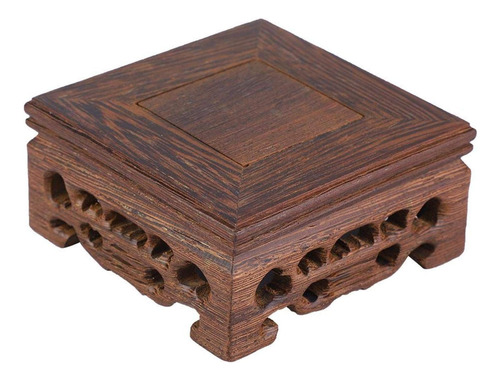 Soporte De Jarrón Oriental, Pedestal De Madera Real, Soporte