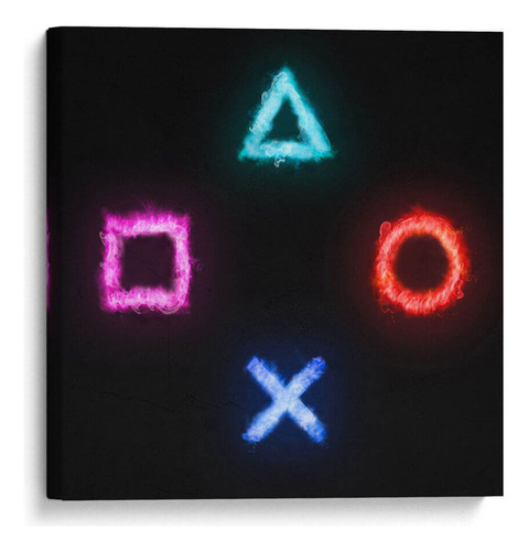 Canvas Lab Cuadro Símbolos Gamer Efecto Fuego 70x70