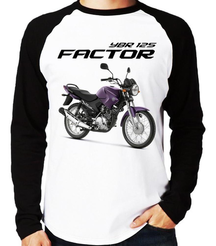 Camiseta Raglan Moto Yamaha Ybr 125 Factor Roxa Longa