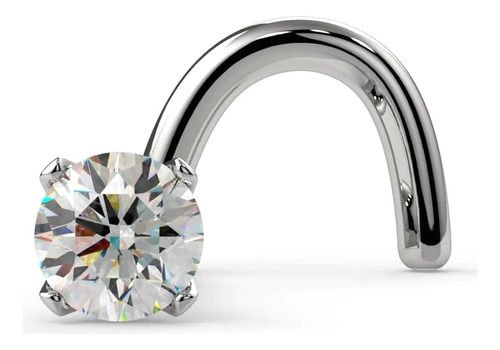 Anillo Para La Nariz Con Diamantes En Oro Blanco De 14 Quila