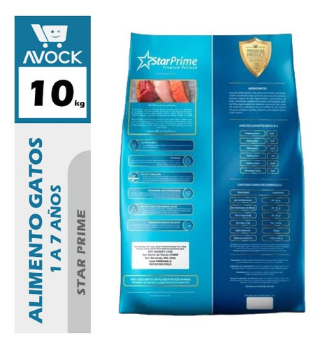 Imagen 2 de 2 de Star Prime Felino | 10 Kg | Alimento Premium Para Gatos