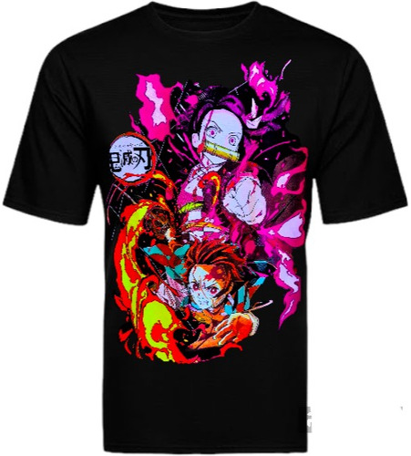 Playera Nezuko Demon Slayer Fluorescente Neón Con Luz Negra