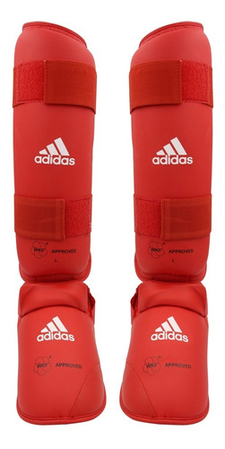 Espinilleras De Karate adidas 661.35 Wkf Color Rojo Y Azul