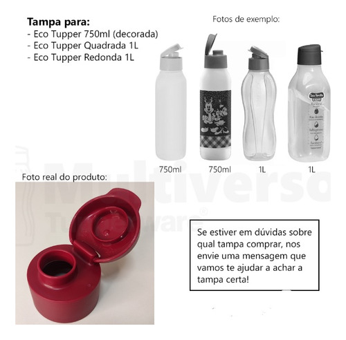 Tampa Flip Top Garrafa Tupperware Eco Tupper 1l. 1,5l. E 2l.