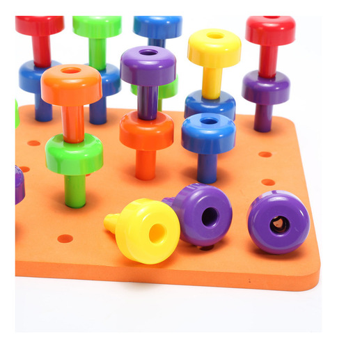 A Juego De 30 Piezas De Tablas De Clavijas Montessori,
