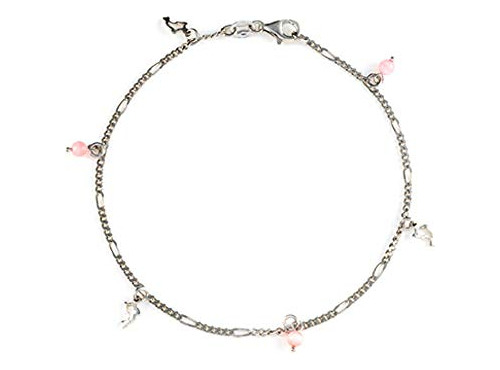 Finejewelers - Ra De Tobillo Con 3 Delfines De 10 Pulgadas C