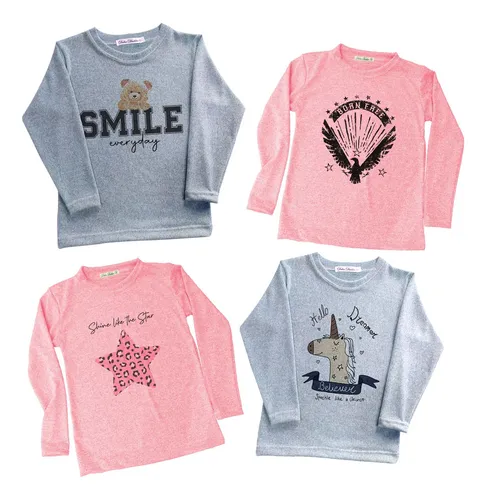 Remeras niñas manga larga sale