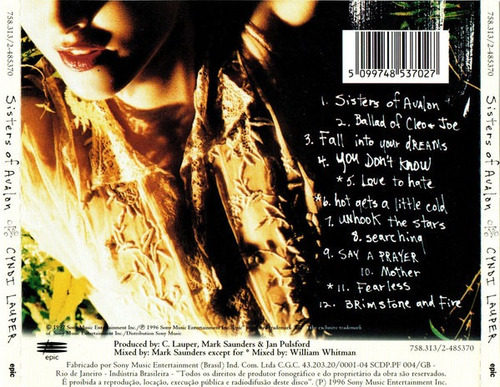 Imagem 2 de 3 de Cd Cyndi Lauper Sisters Of Avalon 1a Ed Br 1997