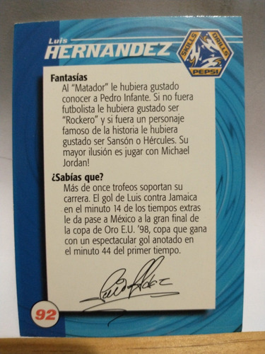 Pepsi Generation Next Futbol 1998 5 Tarjetas Diferentes. Le (Usado)