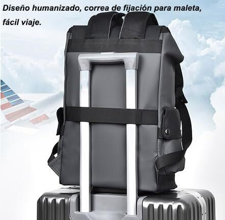 Mochila De Negocios For Hombre De 17 Pulgadas, Impermeable, For Portátil De Viaje,delgada Y Expandible, Con Puerto De Cargador Usb