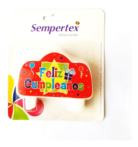 Velita En Bloque Feliz Cumpleaños