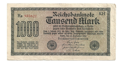 Billete Alemania 1,000 Mark 1922