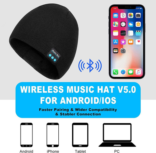 Gorro Inalámbrico Bluetooth Con Auriculares Bluetooth Y Micr